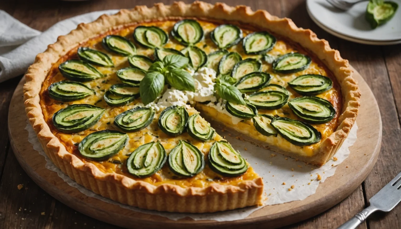 tarte courgette ricotta moutarde