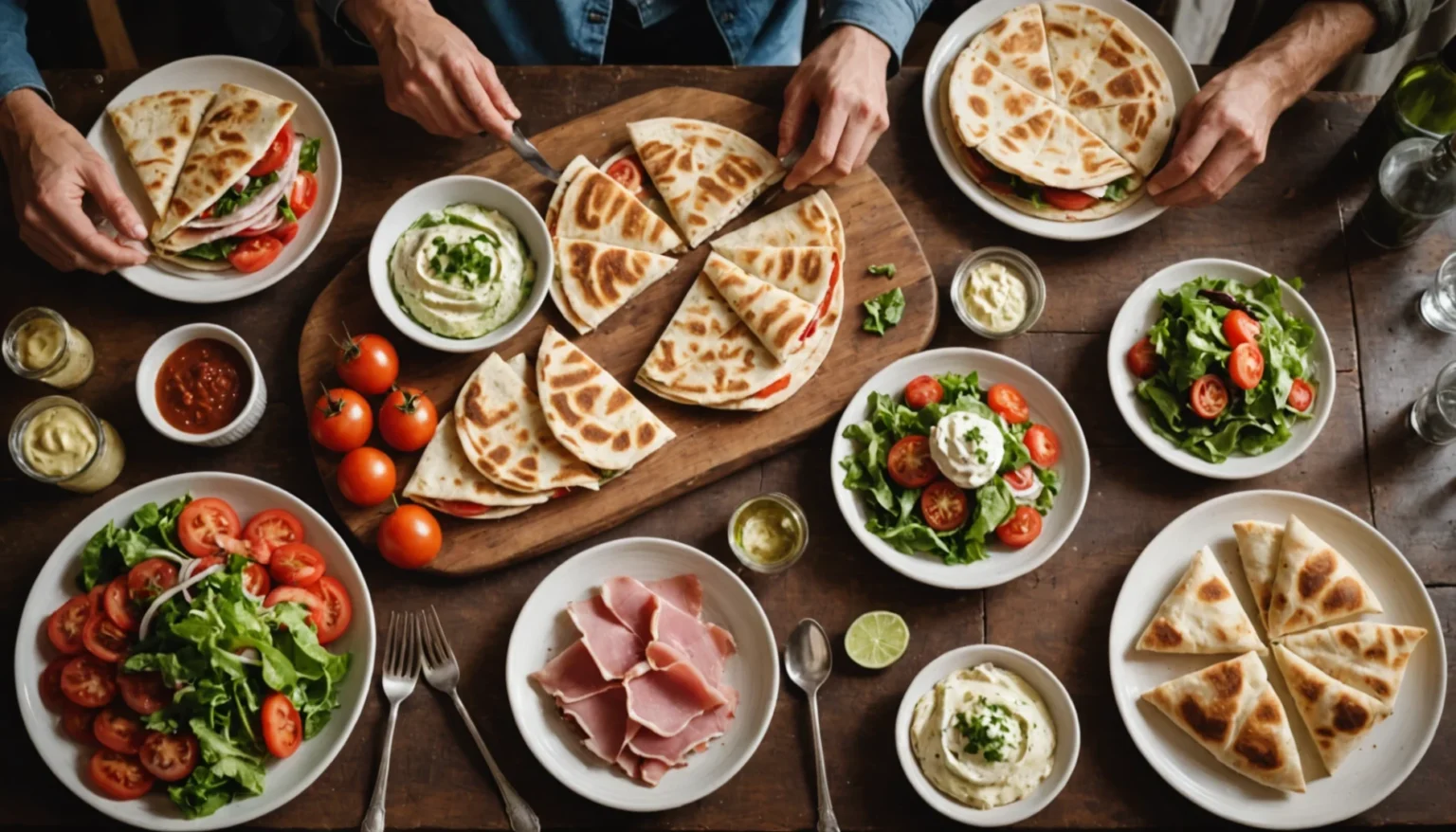 recette pain pita garniture jambon